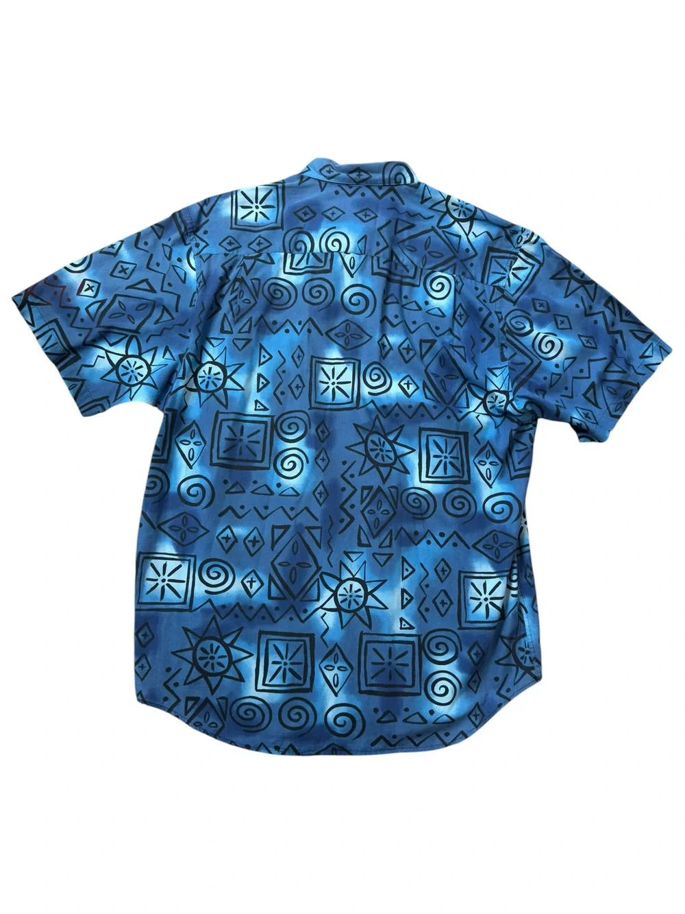 Vintage Banana Republic Safari & Travel Clothing Hawaiian Camp Shirt Tribal M